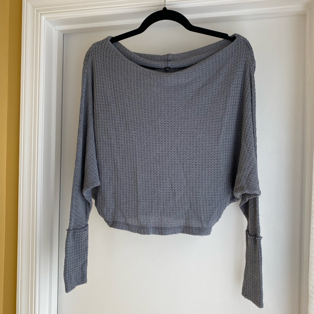 Free People Slouchy Knit Top Heather Grey